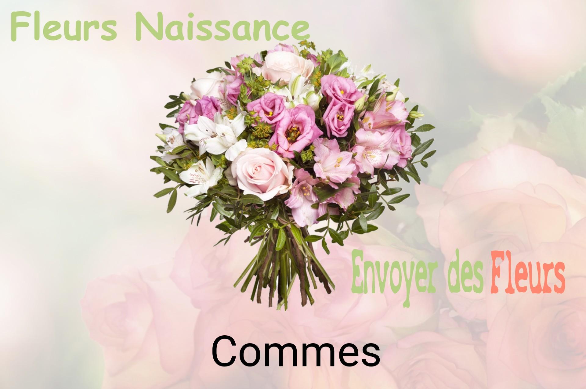 Bouquet de fleurs de naissance livré à Commes